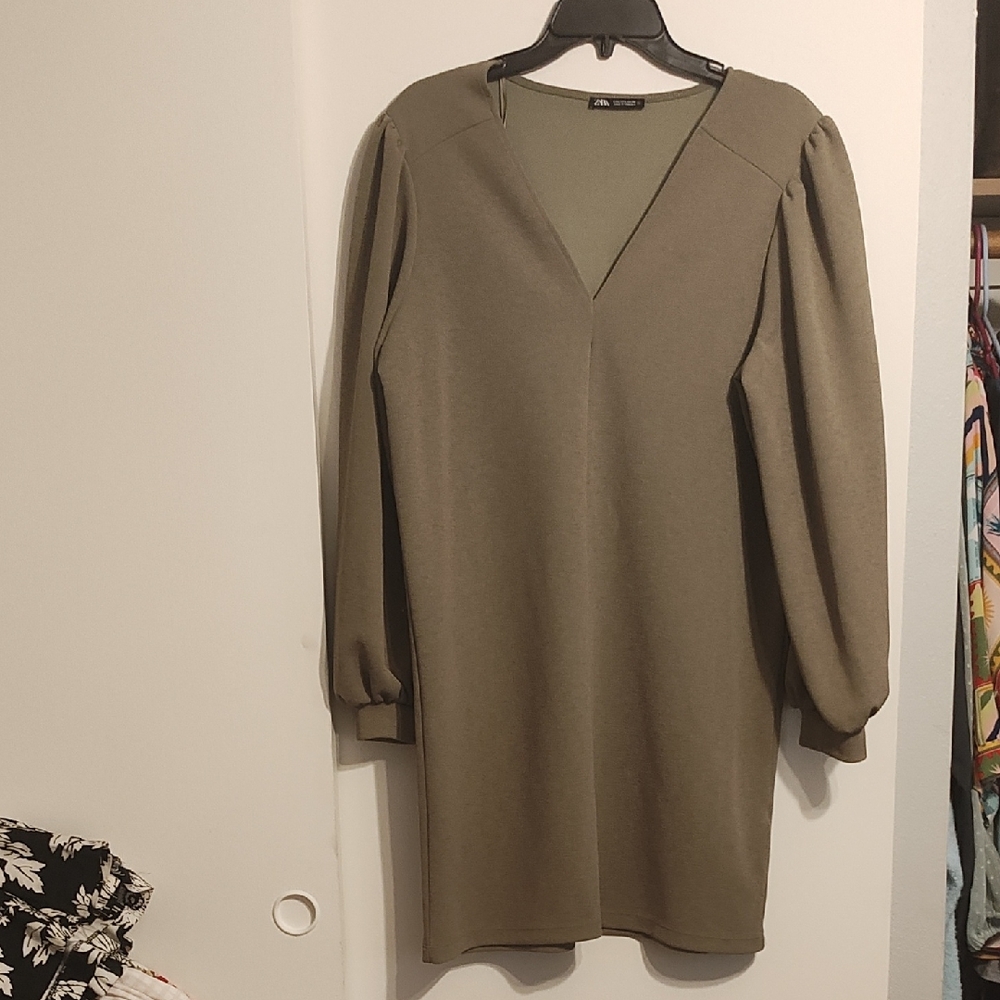 H&M Khaki Long Sleeve Dress